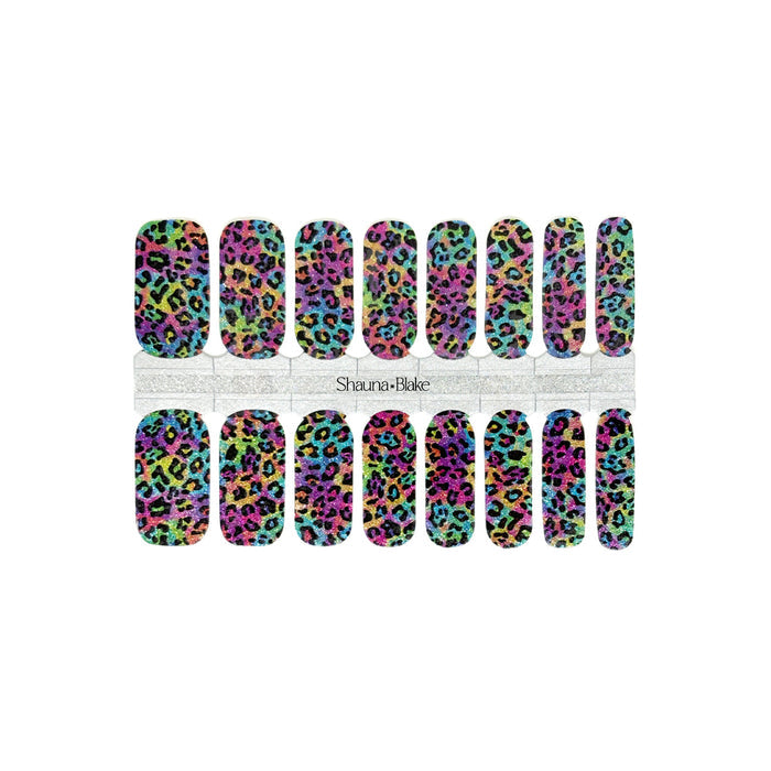 Rainbow Leopard Exclusive Design Nail Wraps (GLITTER)