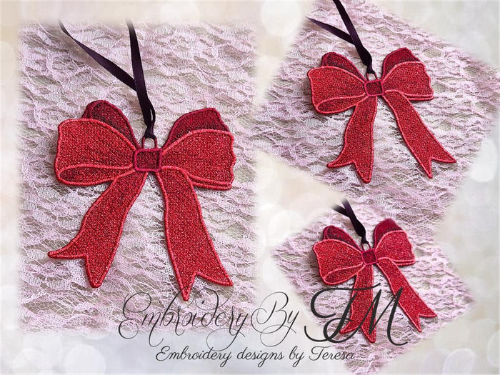 Red Ribbon / 5x7 hoop/two variations