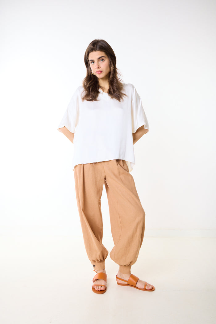 Relaxed elastic cuff tapered balloon trouser wholesale