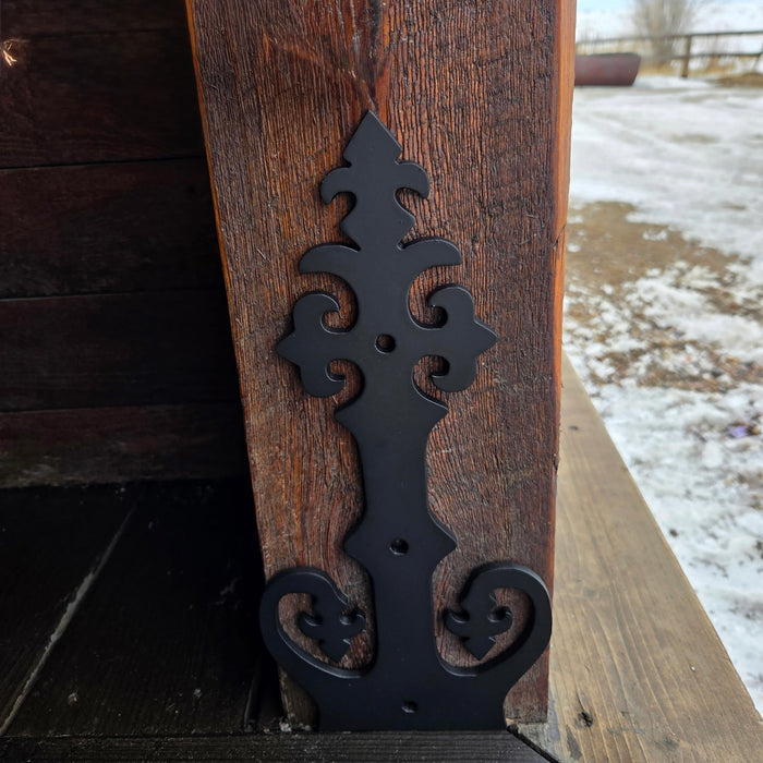 Renaissance Iron Faux Post base - Straps Only, No Base | Not Structural