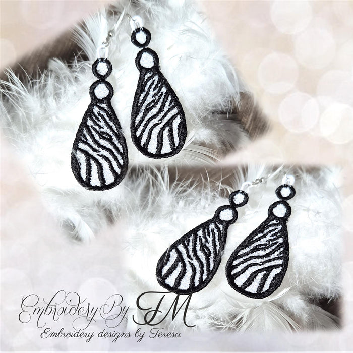 Set earrings animals/4x4 hoop