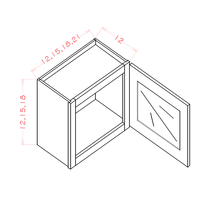 Shaker White- Single Door Stacker Wall Cabinets