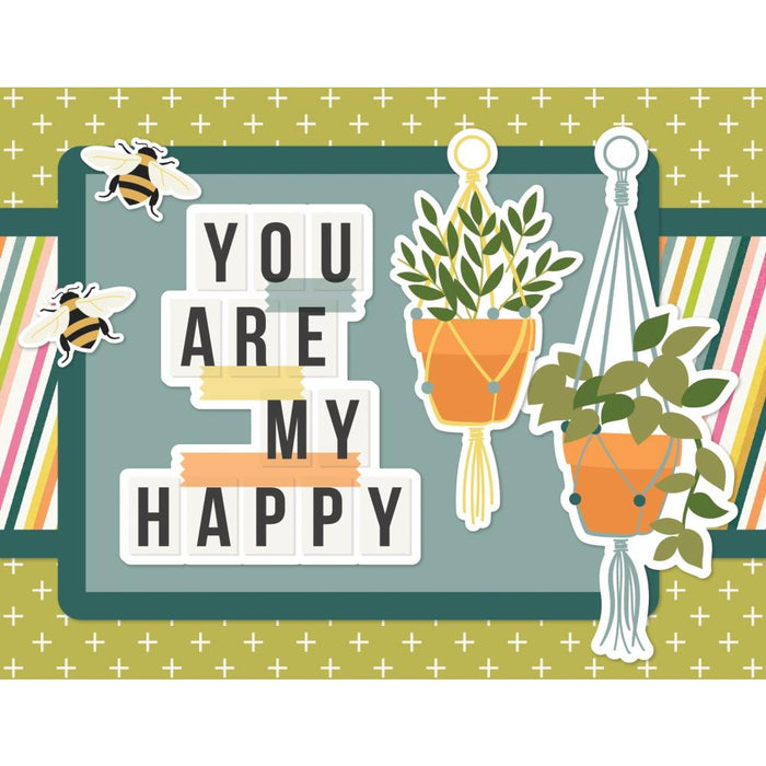 Simple Stories - Simple Cards Card Kit - Shine On! - Good Stuff. Make your cards stand out! This package contains (30) Chipboard Pieces, (65) Die-Cut Bits & Pieces, (8) 4.25 x 5.5 White Cardstock Bases and Complete Step-By-Step Instructions. Imported. Available at Embellish Away located in Bowmanville Ontario Canada. Card 7.
