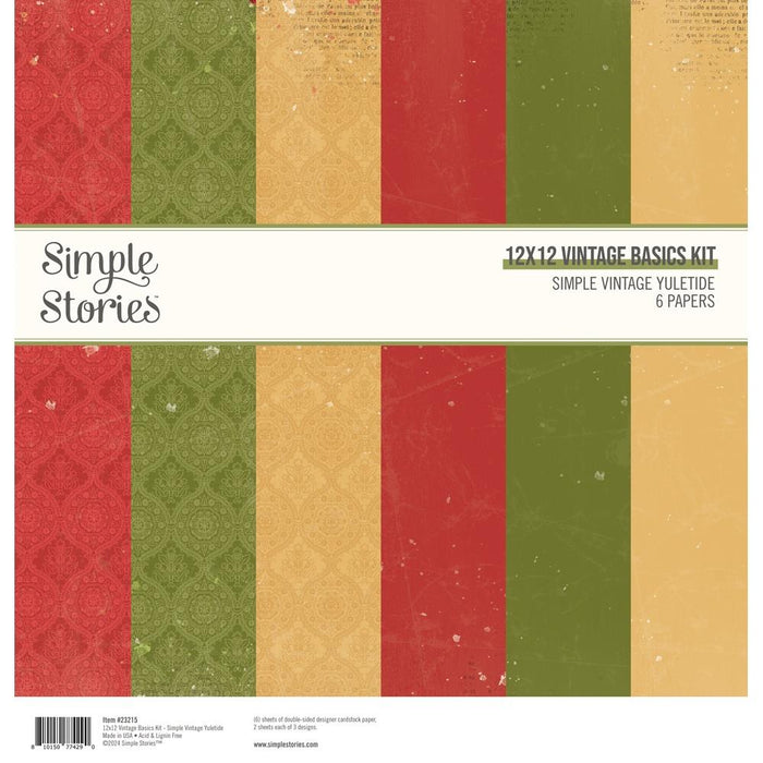 Simple Stories - Vintage Basics Kit 12"X12" - Simple Vintage Yuletide. Start your project off right with the perfect paper for scrapbook pages, greeting cards, bookmarks, gift cards, mixed media and much more! Available at Embellish Away located in Bowmanville Ontario Canada.