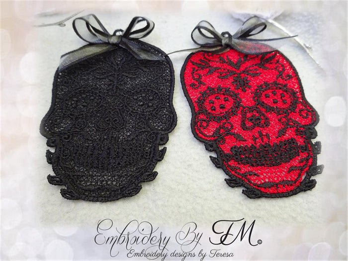 Sugar skulls lace 3/4x4 hoop/two variations color