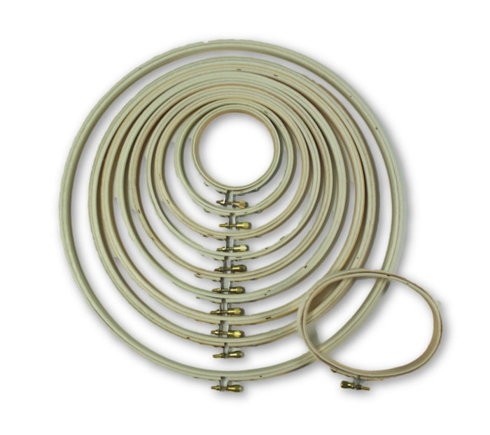 Wooden Embroidery Hoops Set Assorted Sizes 10 Hoops - artcovecrafts.com