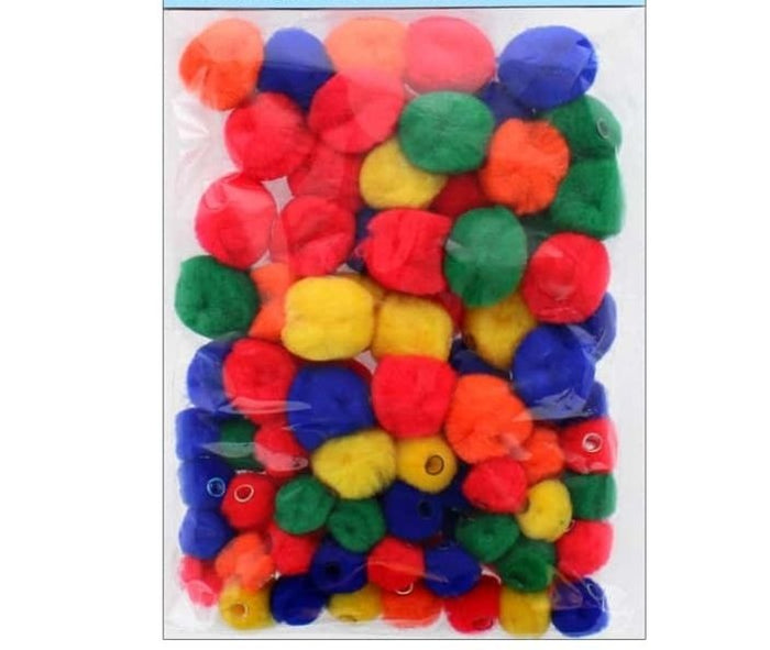 0.5 & 1 inch Multi Colored Pom Pom Beads 75 Pieces - artcovecrafts.com