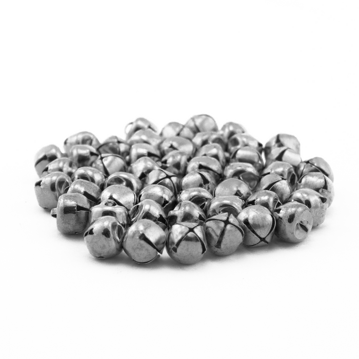 0.5 Inch 13mm Small Silver Craft Jingle Bells Bulk 144 Pieces - artcovecrafts.com