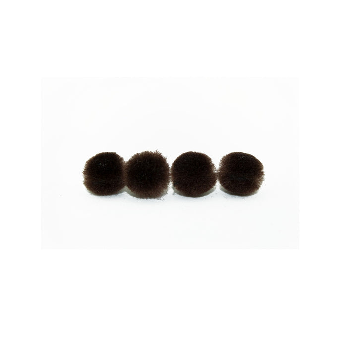 0.5 inch Brown Tiny Craft Pom Poms 100 Pieces - artcovecrafts.com