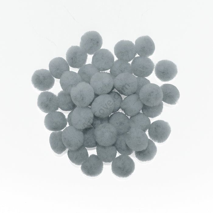 0.5 inch Grey Tiny Craft Pom Poms 100 Pieces - artcovecrafts.com