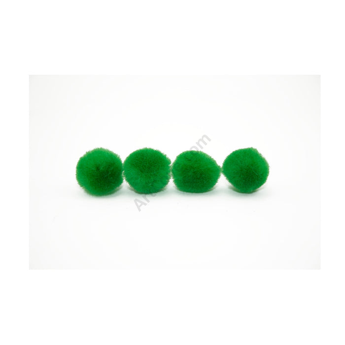 0.5 inch Kelly Green Tiny Craft Pom Poms 100 Pieces - artcovecrafts.com