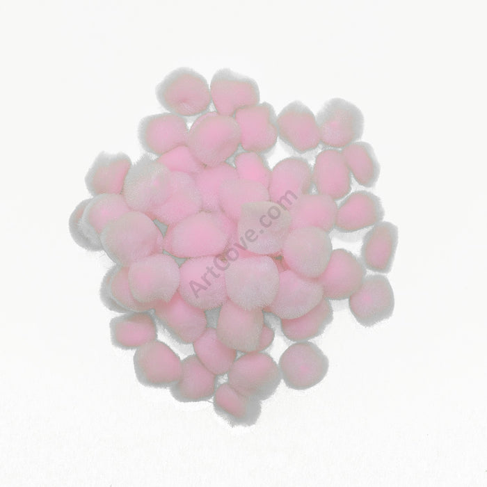 0.5 inch Light Pink Tiny Craft Pom Poms 100 Pieces - artcovecrafts.com