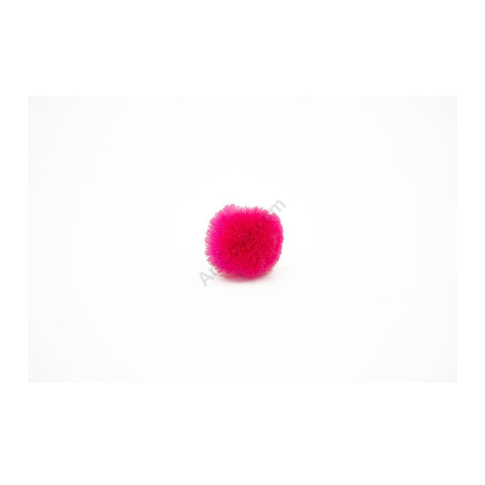0.5 inch Neon Pink Tiny Craft Pom Poms 100 Pieces - artcovecrafts.com