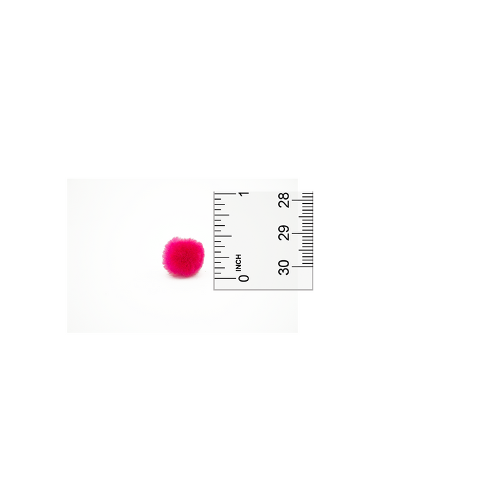 0.5 inch Neon Pink Tiny Craft Pom Poms 100 Pieces - artcovecrafts.com