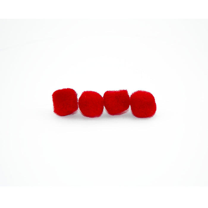 0.5 inch Red Tiny Craft Pom Poms 100 Pieces - artcovecrafts.com