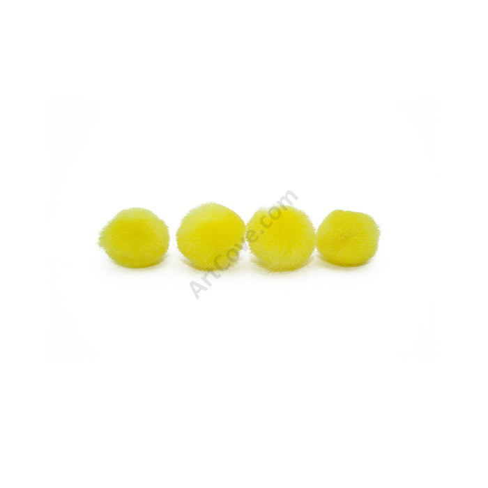 0.5 inch Yellow Tiny Craft Pom Poms 100 Pieces - artcovecrafts.com
