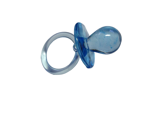 0.5 x 0.75 Inch Plastic Mini Clear Blue Baby Pacifiers Bulk 144 Pieces