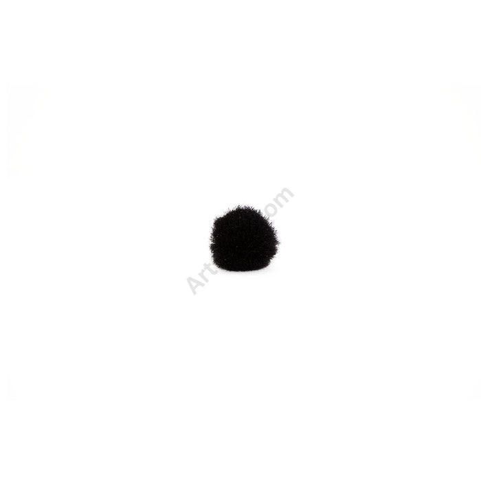 0.75 inch Black Mini Craft Pom Poms 100 Pieces - artcovecrafts.com