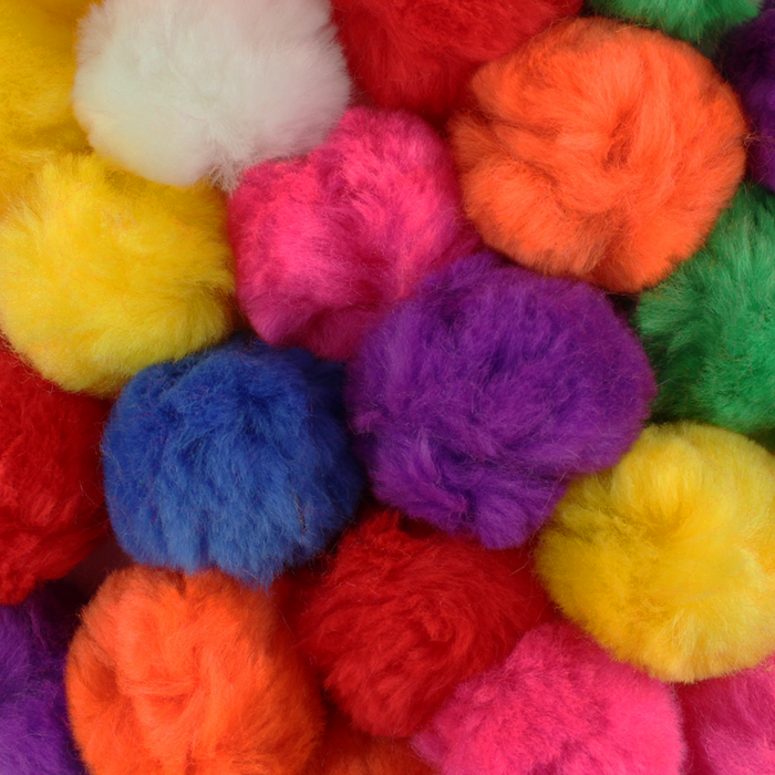 0.75 inch Multi Color Mini Craft Pom Poms 100 Pieces - artcovecrafts.com