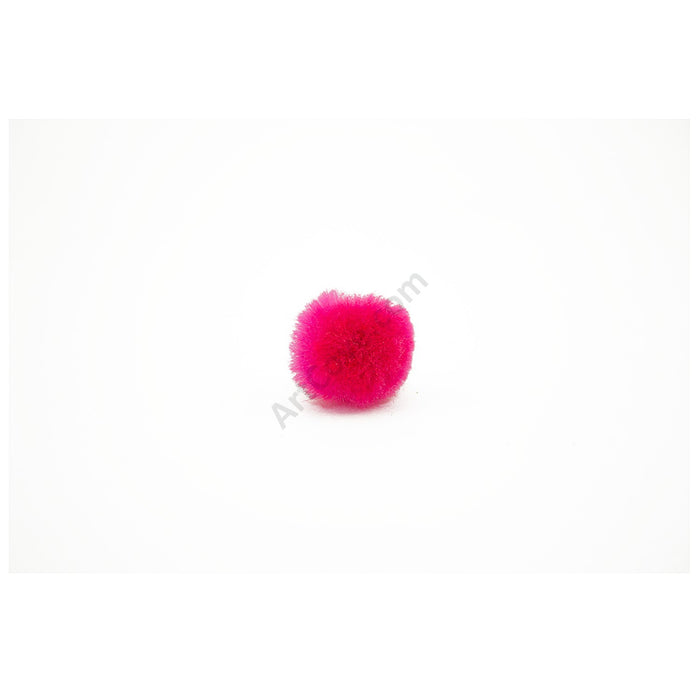 0.75 inch Neon Pink Mini Craft Pom Poms 100 Pieces - artcovecrafts.com