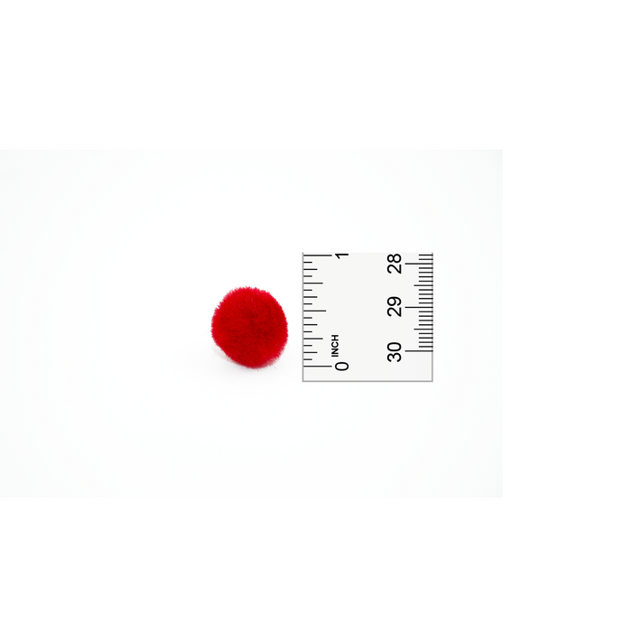 0.75 inch Red Mini Craft Pom Poms 100 Pieces - artcovecrafts.com