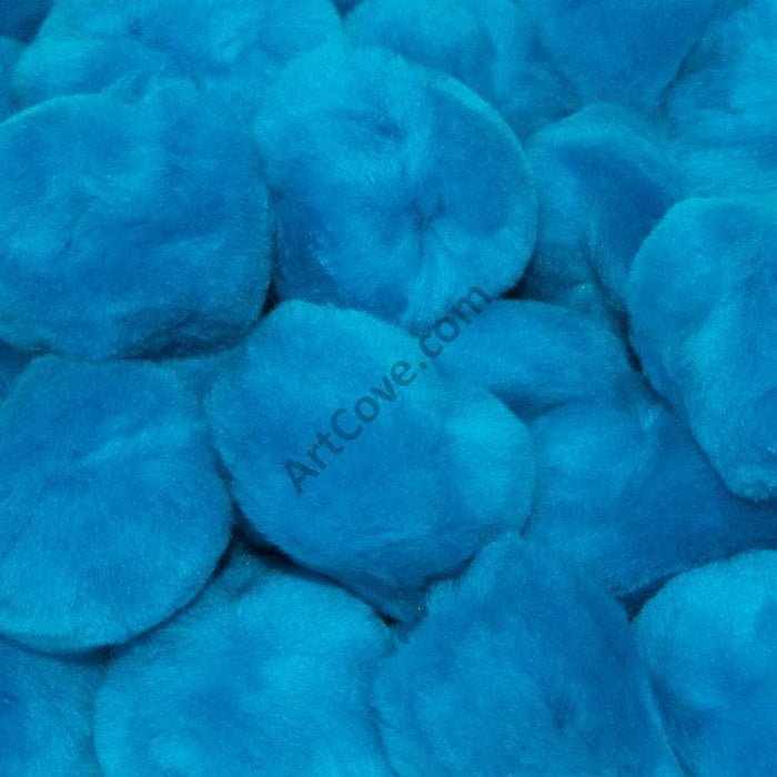 0.75 inch Turquoise Mini Craft Pom Poms 100 Pieces - artcovecrafts.com