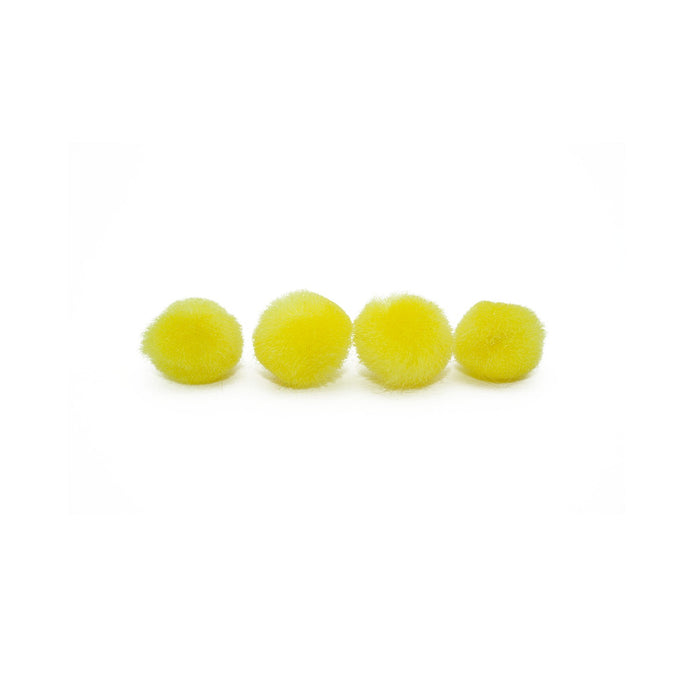 0.75 inch Yellow Mini Craft Pom Poms 100 Pieces - artcovecrafts.com