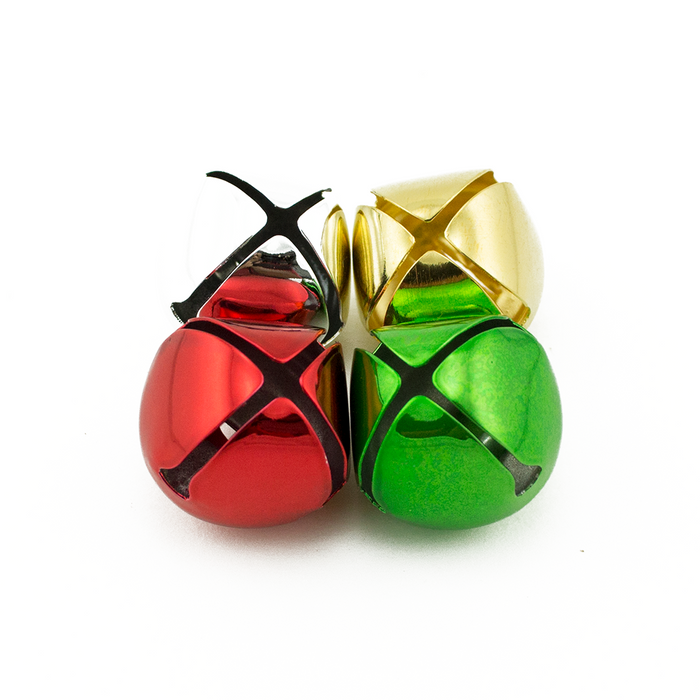 1 inch 25mm Craft Gold Silver Red Green Mix Large Jingle Bells Bulk 100 Pieces