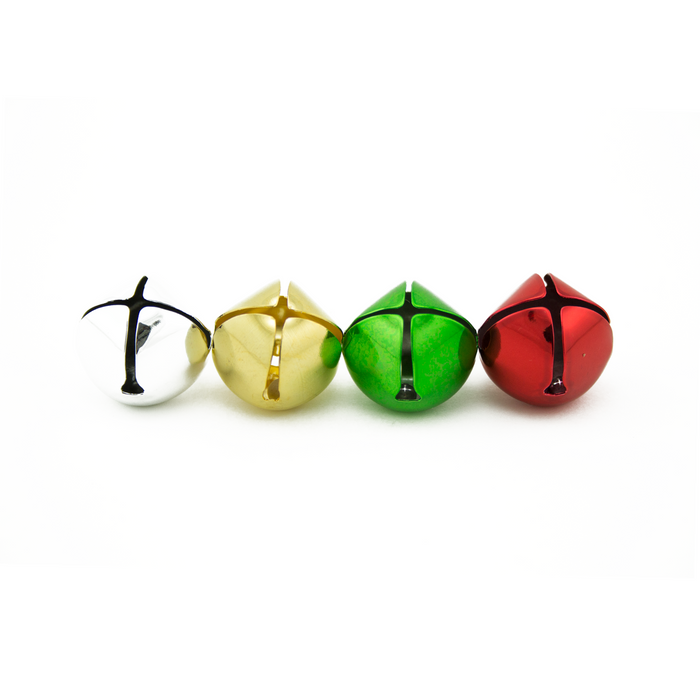 1 inch 25mm Craft Gold Silver Red Green Mix Large Jingle Bells Bulk 100 Pieces