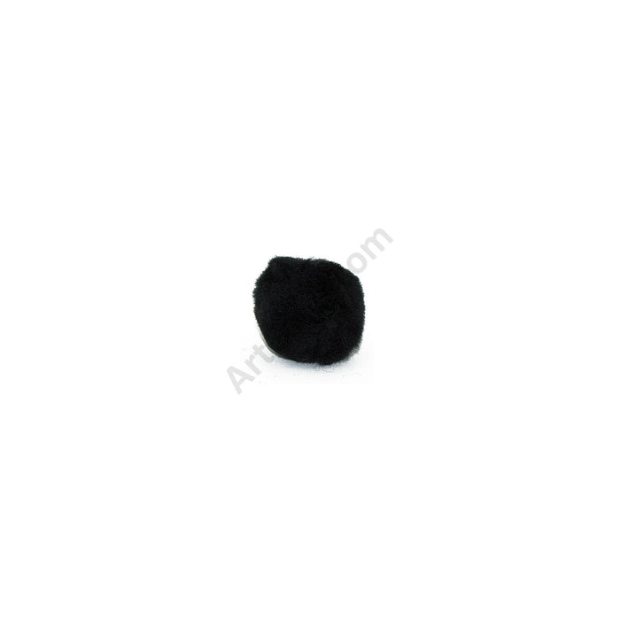 1 inch Black Small Craft Pom Poms 100 Pieces - artcovecrafts.com