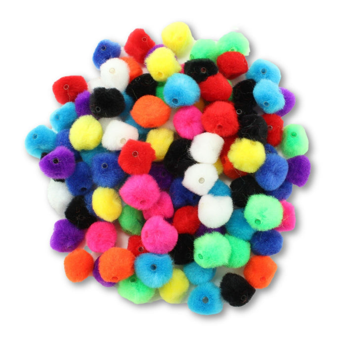 1 inch Multi Colored Pom Pom Beads 50 Pieces - artcovecrafts.com