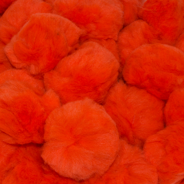 1 inch Orange Small Craft Pom Poms 100 Pieces - artcovecrafts.com