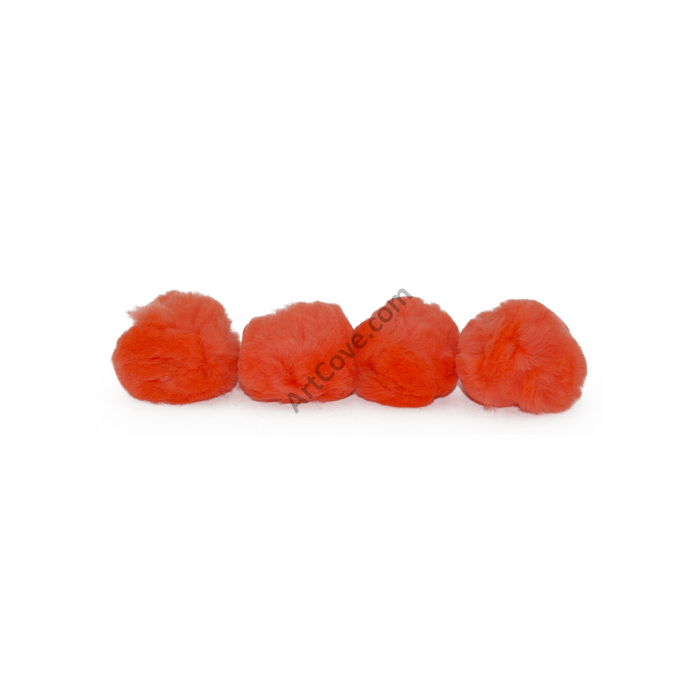 1 inch Orange Small Craft Pom Poms 100 Pieces - artcovecrafts.com