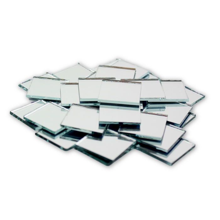 1 inch Small Mini Square Craft Mirror Bulk 100 Pieces Mirror Mosaic Tiles - artcovecrafts.com