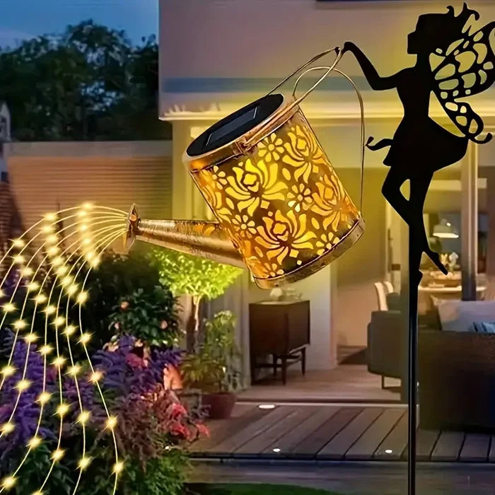 1 Solar watering can fairy garden string LED lights 🇨🇳