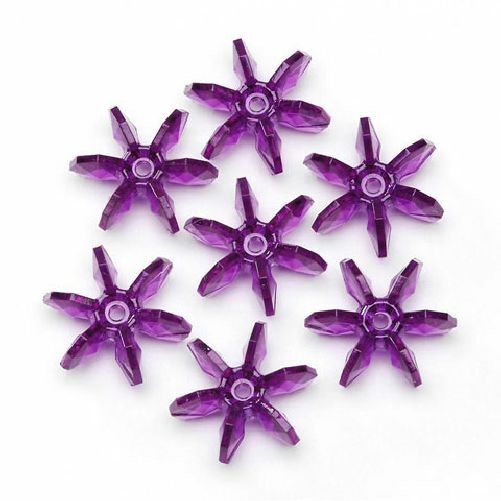 10mm Transparent Dark Purple Amethyst Starflake Beads 500 Pcs. - artcovecrafts.com