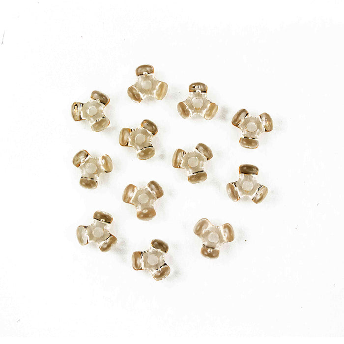 11 mm Acrylic Champagne Tri Beads 1,000 Pieces - artcovecrafts.com