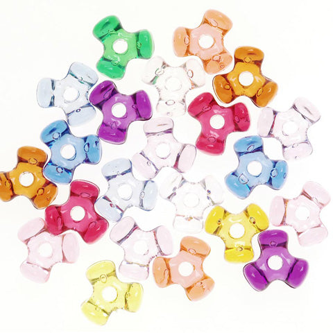 11 mm Acrylic Multi Color Tri Beads 1,000 Pieces - artcovecrafts.com