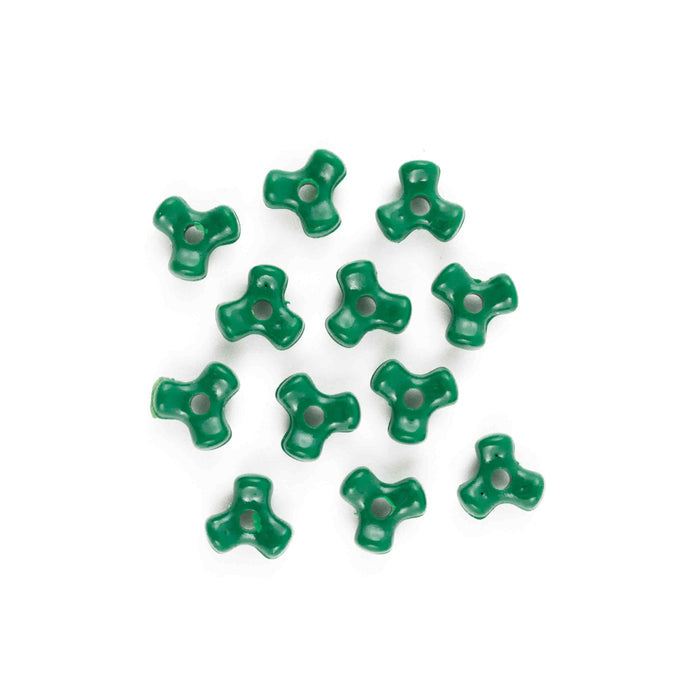 11 mm Acrylic Solid Green Tri Beads Bulk 1,000 Pieces - artcovecrafts.com