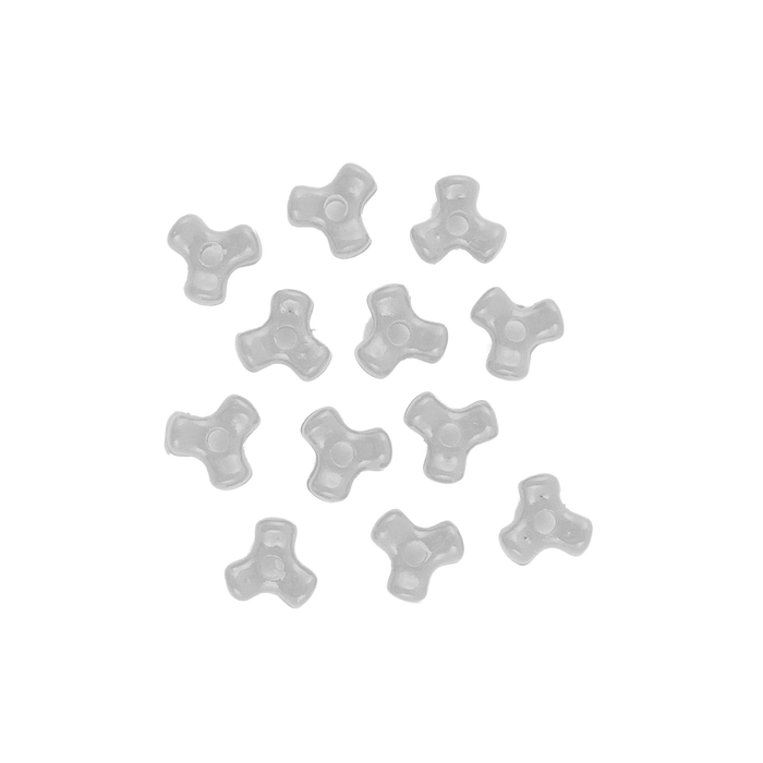 11 mm Acrylic Solid White Tri Beads Bulk 1,000 Pieces