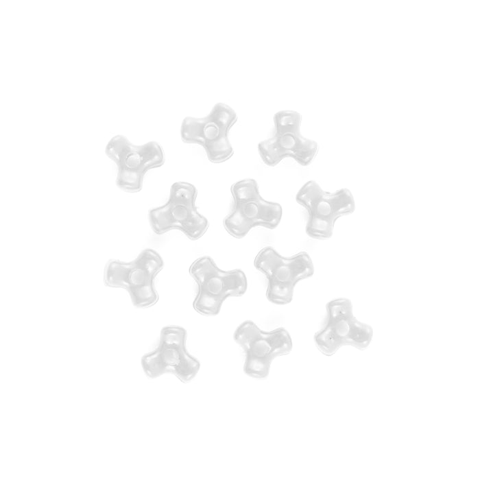 11 mm Acrylic Solid White Tri Beads Bulk 1,000 Pieces - artcovecrafts.com