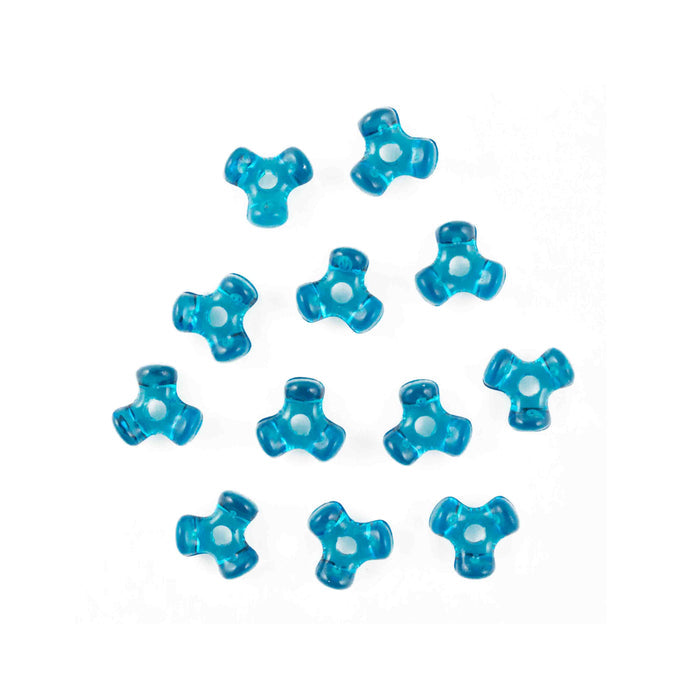 11 mm Acrylic Turquoise Tri Beads Bulk 1,000 Pieces - artcovecrafts.com
