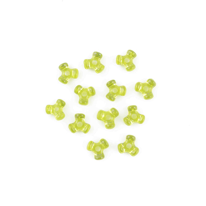 11 mm Acrylic Yellow Tri Beads Bulk 1,000 Pieces - artcovecrafts.com