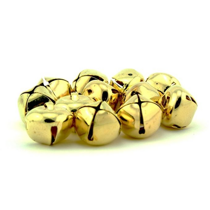 1.25 inch 30mm Large Gold Jingle Bells 2 Pieces