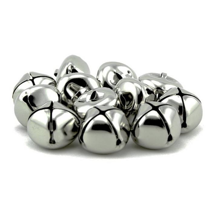 1.25 inch 30mm Large Silver Jingle Bells