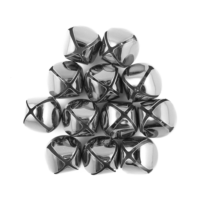 1.25 inch 30mm Large Silver Jingle Bells Bulk 100 Pieces - artcovecrafts.com