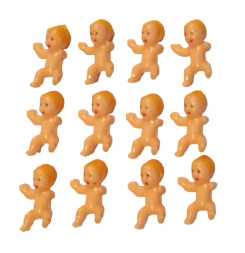 1.25 Inch Mini Small Plastic Baby Babies White Skin 48 Pieces