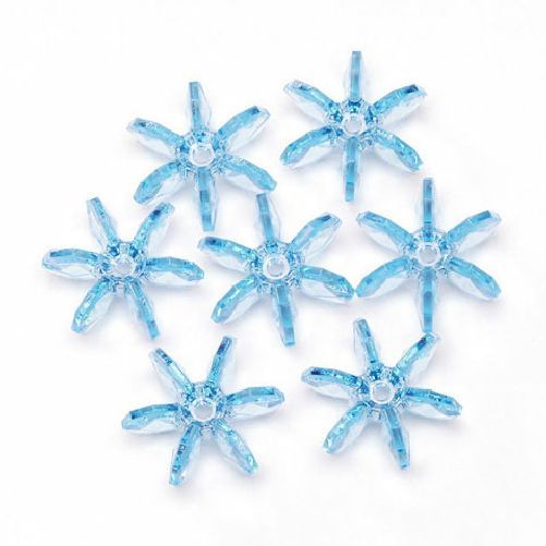 12mm Transparent Light Blue Sapphire Starflake Beads 500 Pieces - artcovecrafts.com