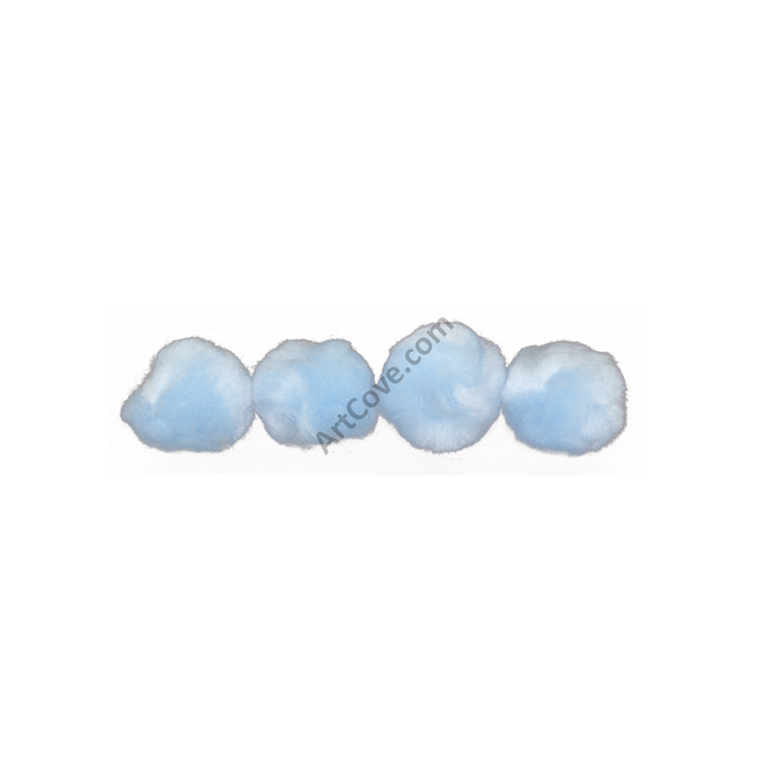 1.5 inch Light Blue Craft Pom Poms 50 Pieces - artcovecrafts.com