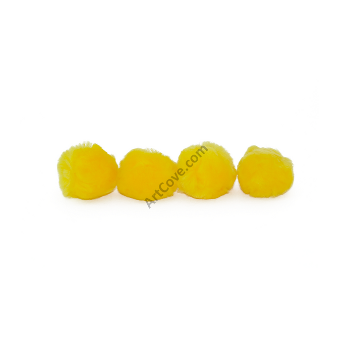 1.5 inch Yellow Craft Pom Poms 50 Pieces - artcovecrafts.com